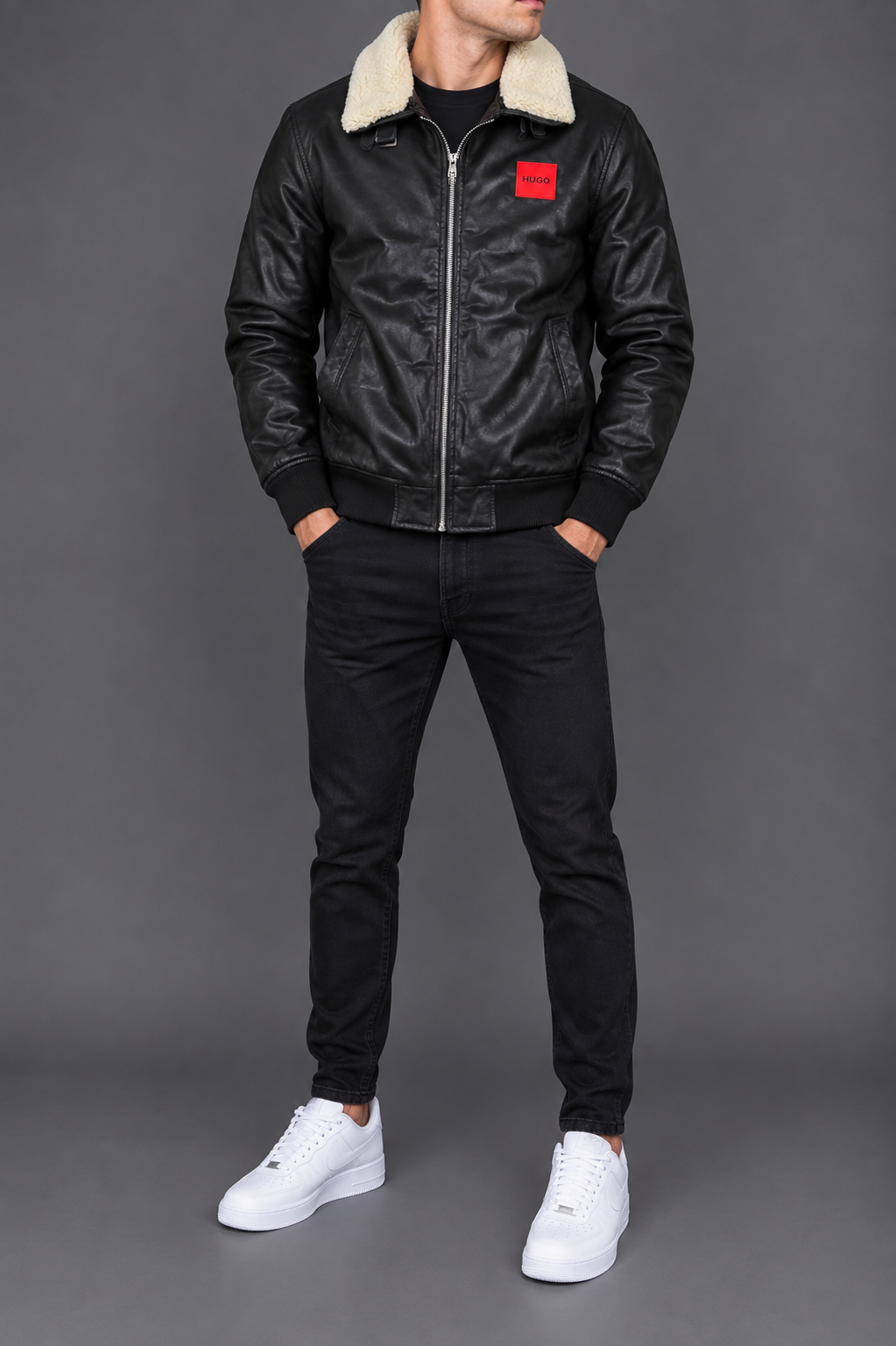Hugo Boss odinė striukė